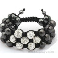 Multi camadas triplo pulseira Shamballa flor forma Design